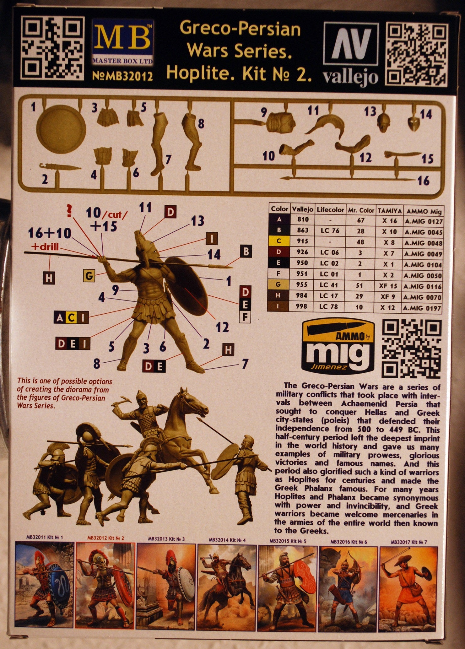 32011B Master Box Greco-Persian Wars alle 3 Hopliten Kit # 1,2,3 1:32