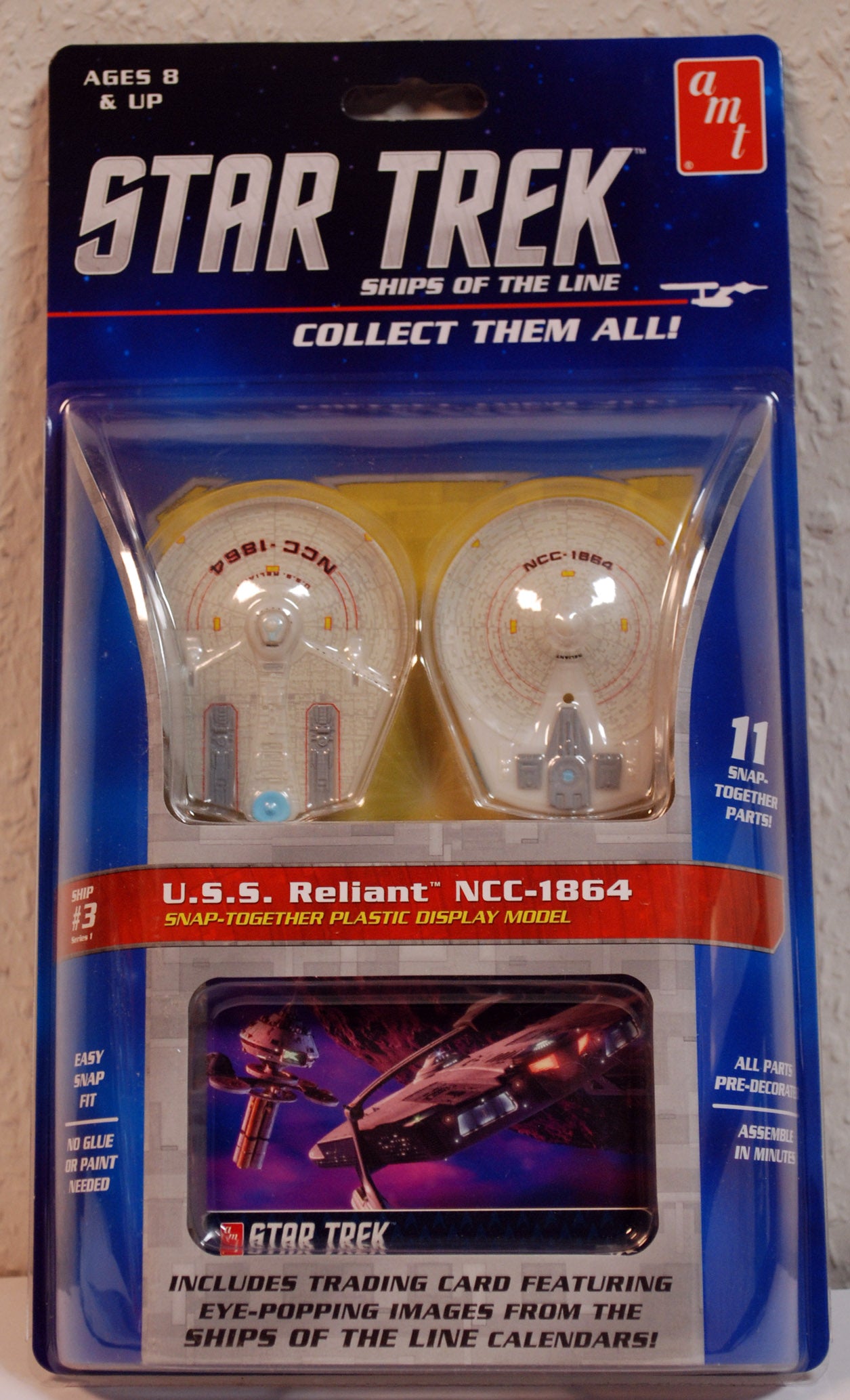 AMT 914 Star Trek Ships of the Line Enterprise, Defiant, Reliant, D7 Battle Cr.