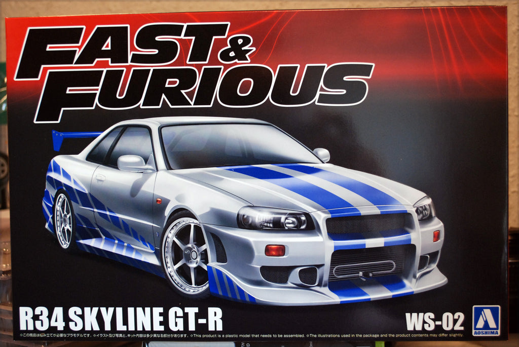 Aoshima 067956 R34 Skyline GT-R Fast & Furious JDM 1:24