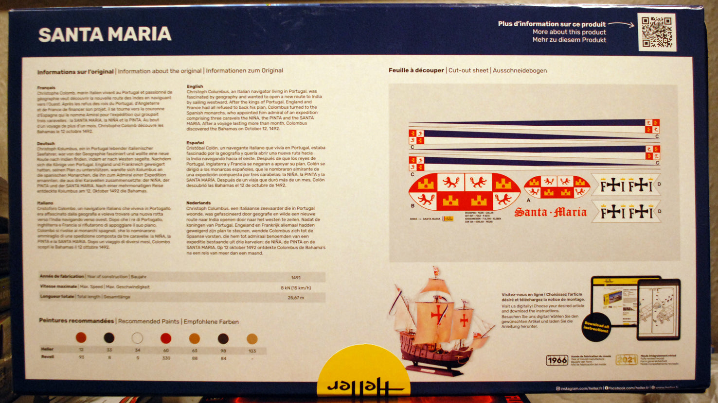 Heller 80865 1492 Segelschiff Santa Maria Kolumbus 1:75