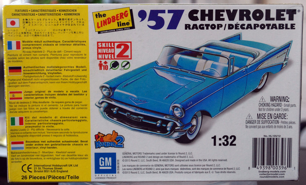 Lindberg 105 1957 Chevrolet Bel Air Convertible 1:32