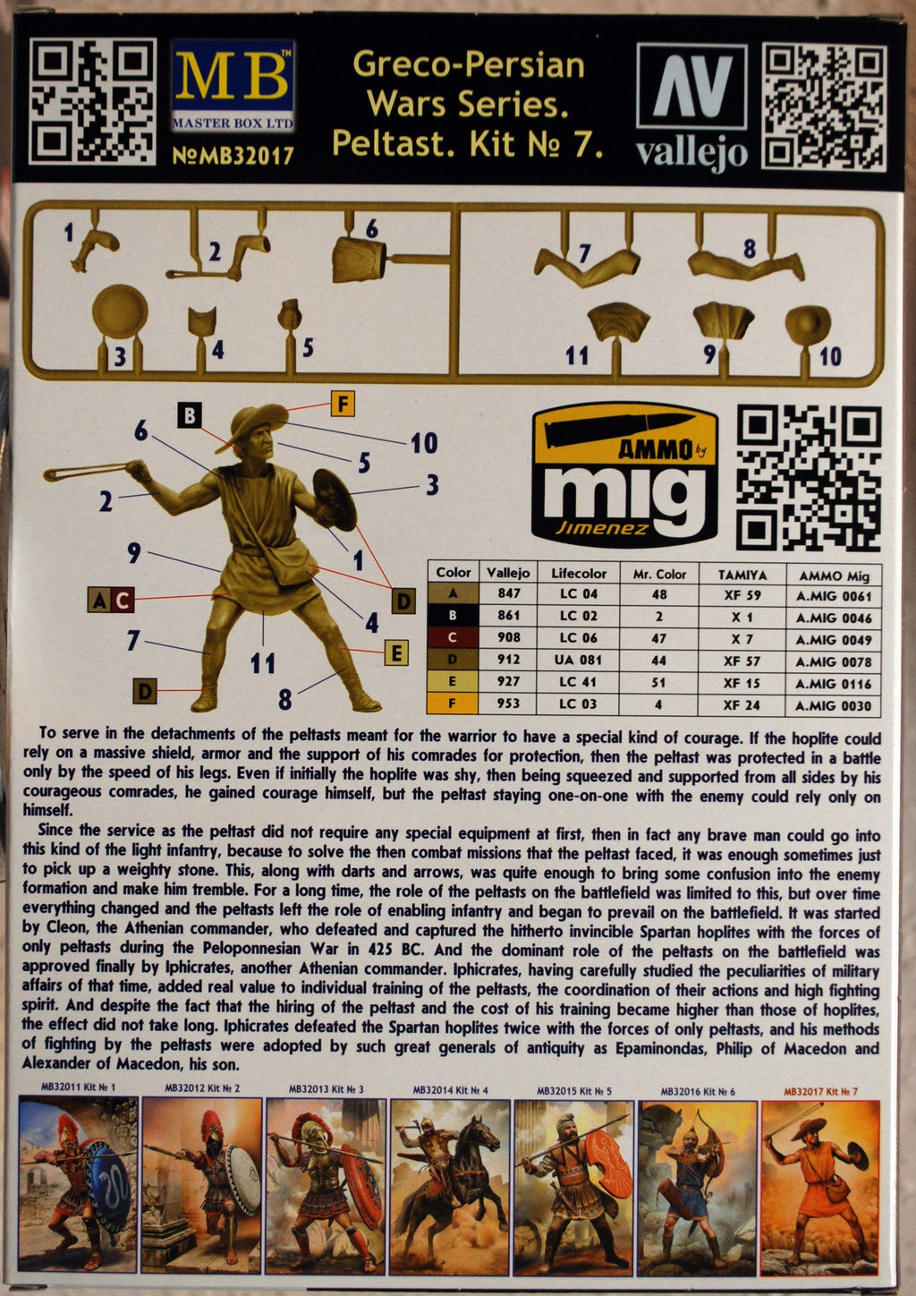 32017 Master Box Greco-Persian Wars Peltast Kit#7 1:32