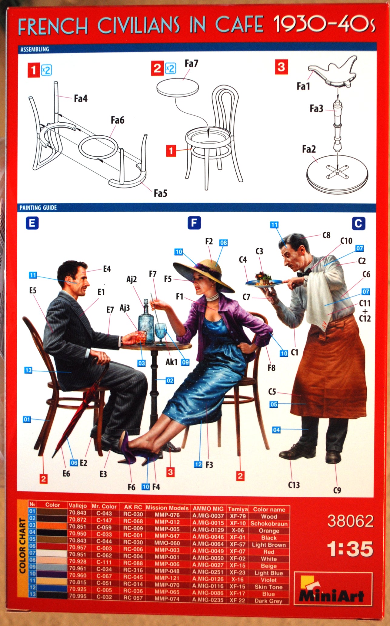 Mini Art 38062 French Civilians in Cafe 1930-40´s 1:35 Bausatz Kit