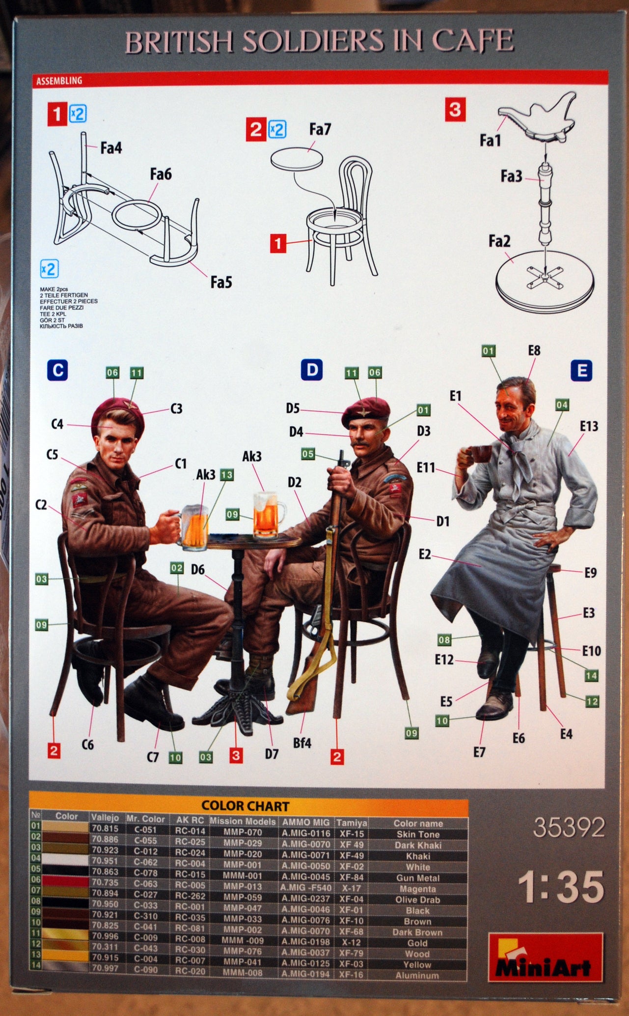 Mini Art 35392 British Soldiers in Cafe 1:35 Bausatz Kit