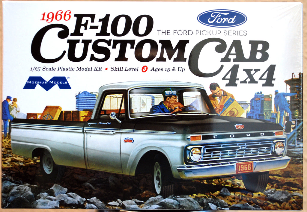 1966 Ford F-100 Custtom Cab 4 x 4 Pickup 1:25 Moebius 1236
