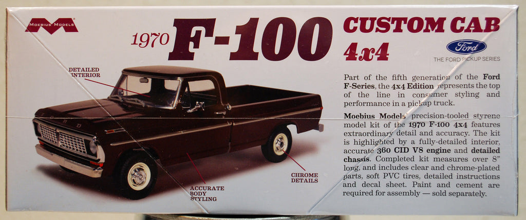 1970 Ford F 100 Custom Cab 4x4 Pickup 1:25 Moebius 1230 neu 2018