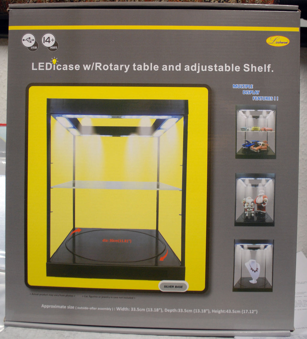 T9 69929 BK black große Einzelvitrine mit LED - Beleuchtung + Drehteller 1:18 1:24