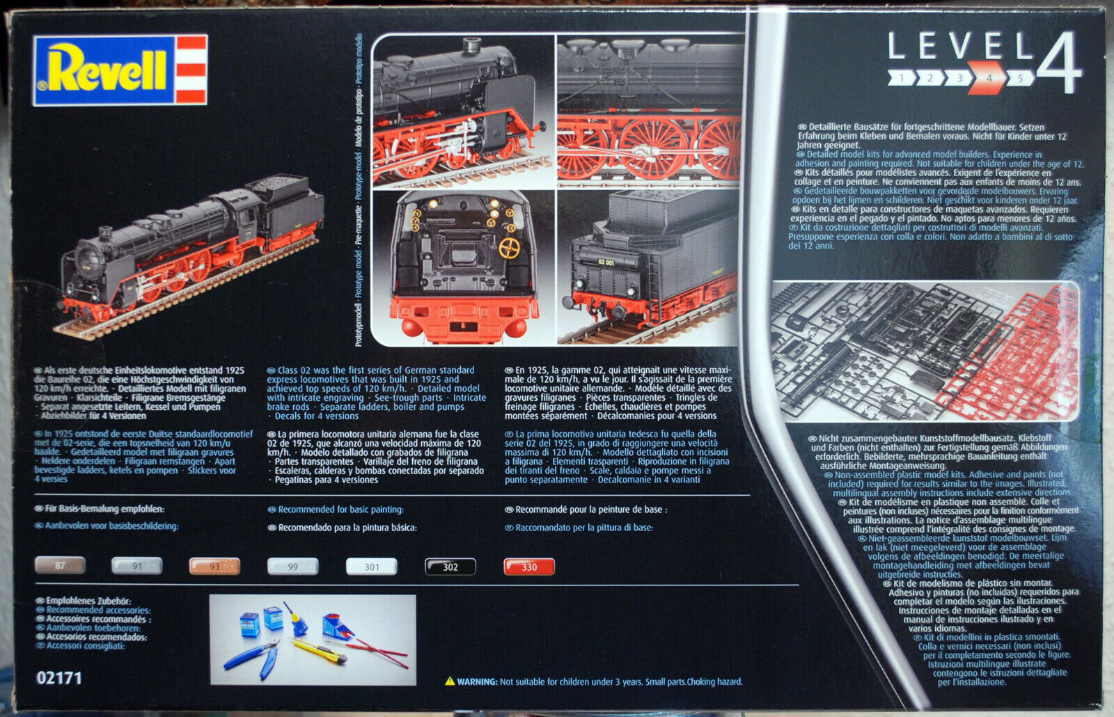 Revell 02171 Deutsche Dampf - Lokomotive Baureihe 02 mit Tender 1:87 H0