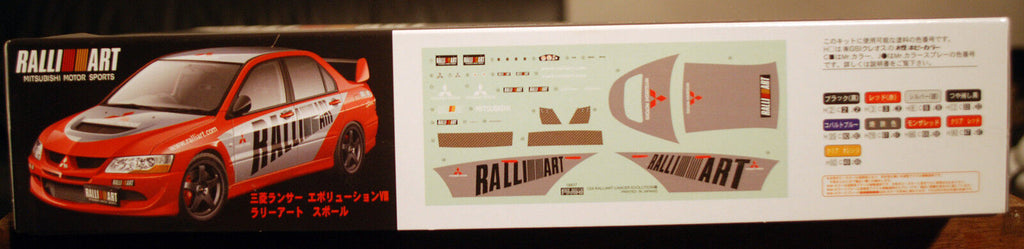 Fujimi 038179 2004 Mitsubishi Lancer GSR Evolution VIII Ralli Art, 1:24