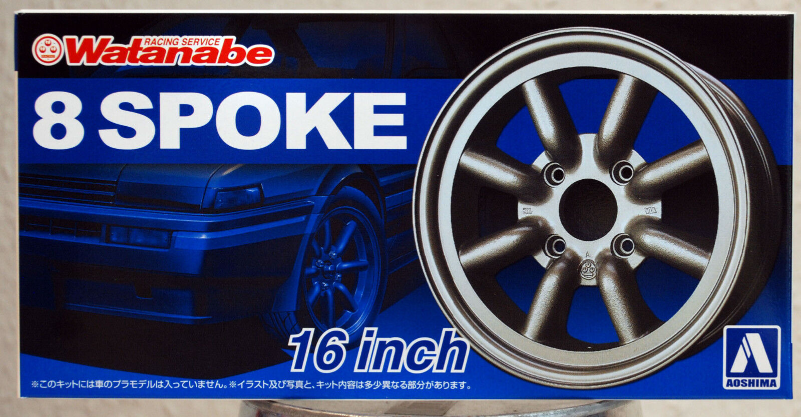 Aoshima 052488 Felgen RS Watanabe 8 Spoke 16 Zoll inkl. Reifen 1:24 # 09