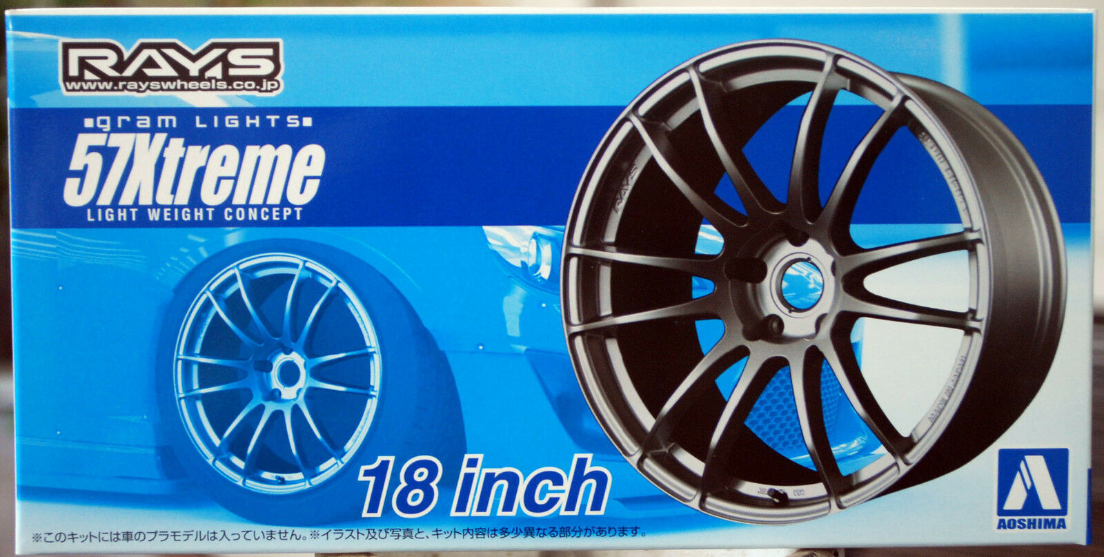 Aoshima 053010 Felgen Rays Gram Lights 57 Xtreme 18" inkl. Reifen 1:24 # 23