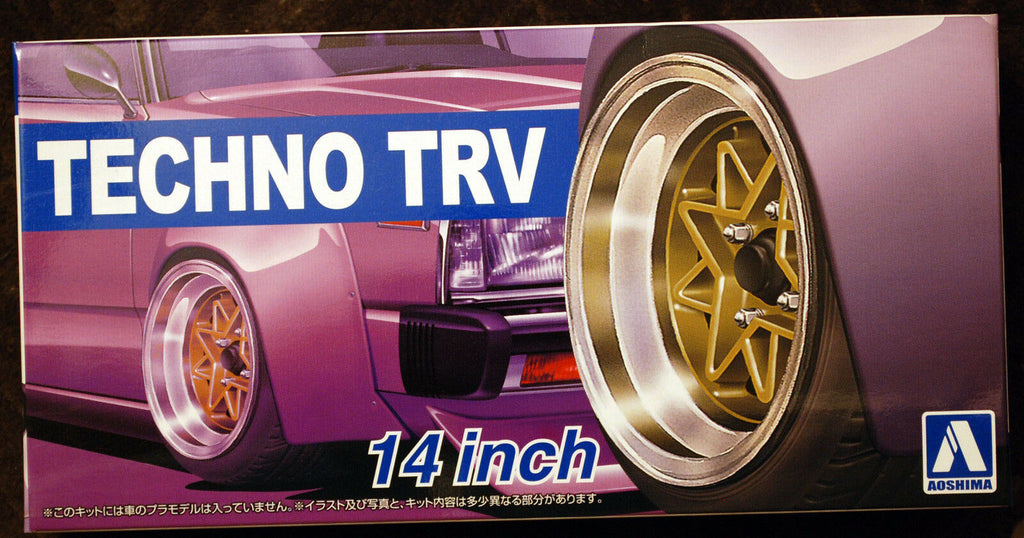 Aoshima 053867 Felgen Techno TRV 14 Zoll inkl. Reifen 1:24 #53