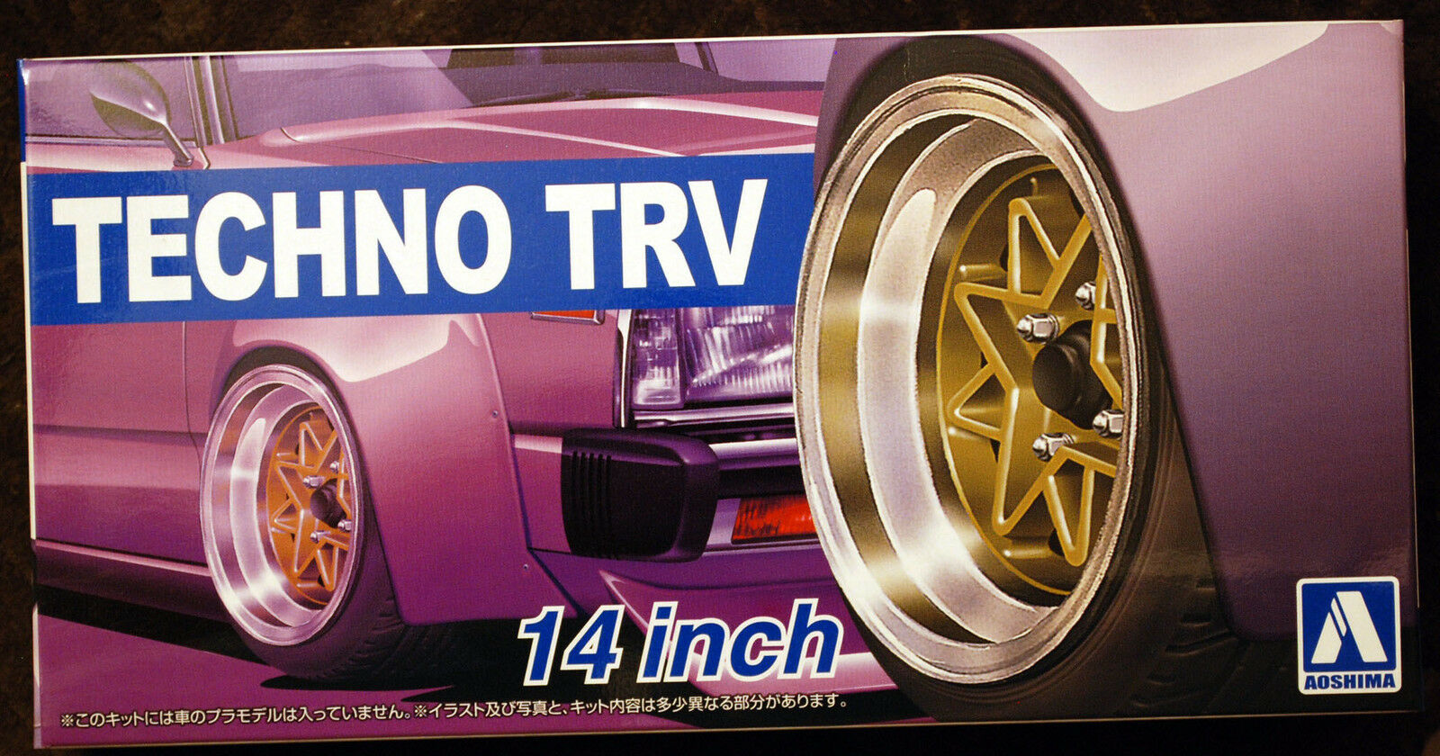 Aoshima 053867 Felgen Techno TRV 14 Zoll inkl. Reifen 1:24 #53