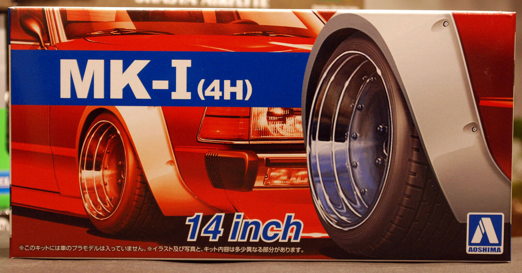 Aoshima 053874 Mark I (4H) 14 Zoll Felgen+ Reifen Liberty Walk 1:24 # 54