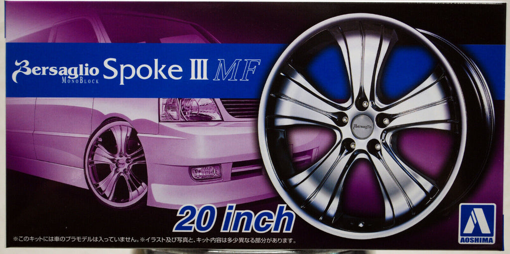 Aoshima 054659 Felgen Bersaglio Spoke III MF 20 Zoll inkl. Reifen 1:24 #74