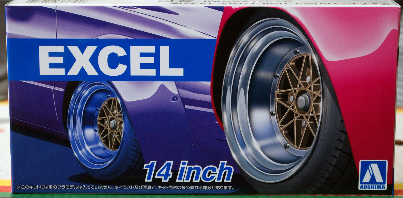 Aoshima 054710 Excel 14 Zoll Felgen+ Reifen Liberty Walk 1:24 # 80