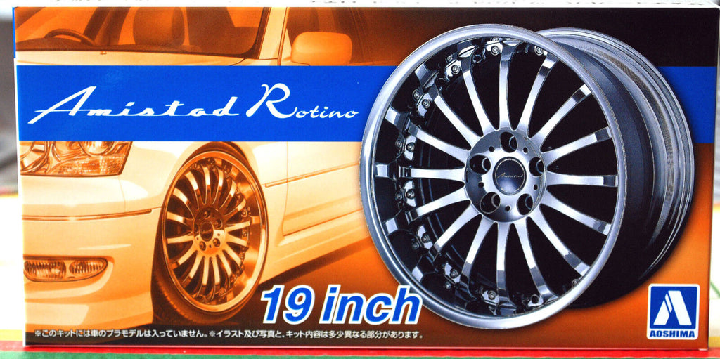 Aoshima 055274 Amistad Rotino 19 Zoll Felgen+ Reifen JDM 1:24 # 85
