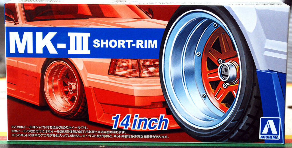Aoshima 055458 Mark III Short Rim 14 Zoll Felgen+ Reifen Liberty Walk 1:24 # 89