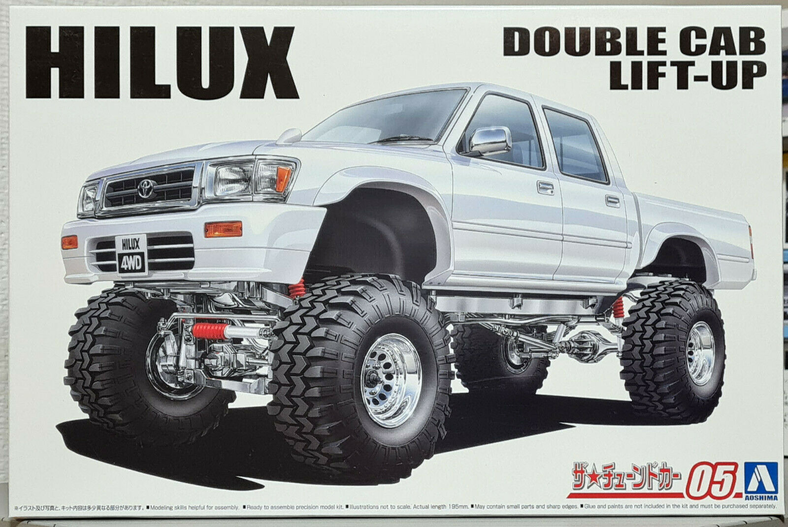 Toyota Hilux Double Cab Lift Up 4wd Pickup 1:24 Aoshima 061312