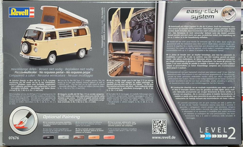 Revell 07676 1967 Volkswagen VW Bulli Typ 2 T 2 Camper 1:24