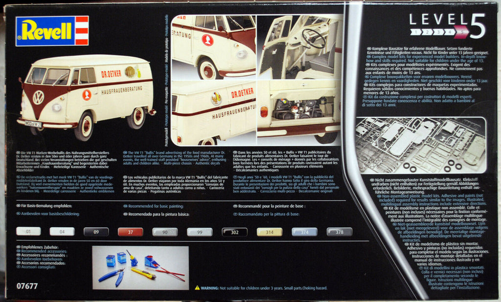 Revell 07677 1961 Volkswagen VW Bulli Typ 2 T 1 Dr. Oetker 1:24