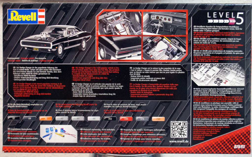 Revell 07693 1970 Dominics Dodge Charger R/T Fast & Furious 1:25