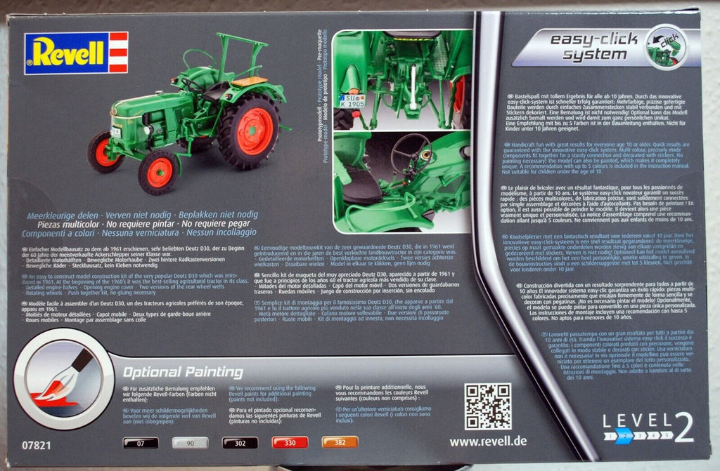 Revell 07821 1961 Deutz D 30 Ackerschlepper 1:24 neu 2019