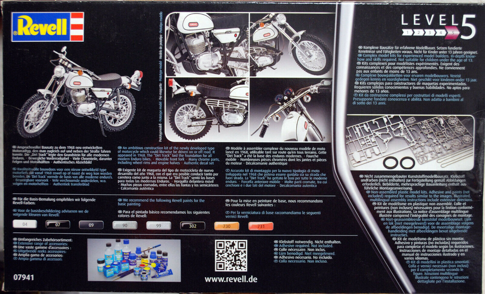 Revell 07941 1968 Yamaha 250 Typ DT-1 Moto Cross Trial 1:12