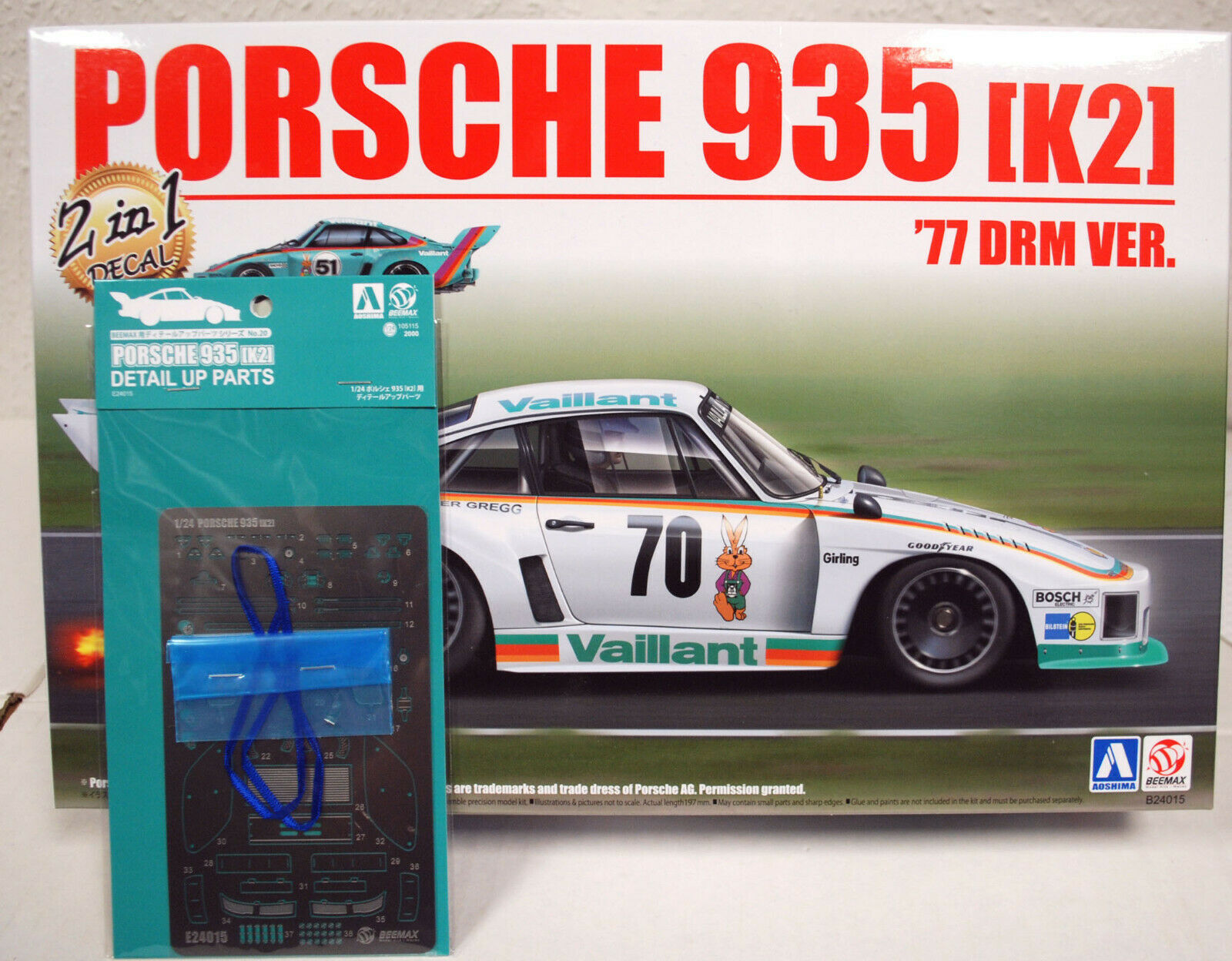 Aoshima Beemax 24015 1977 Porsche 935 K2 1:24 #20 komplett inkl. PE Parts105115