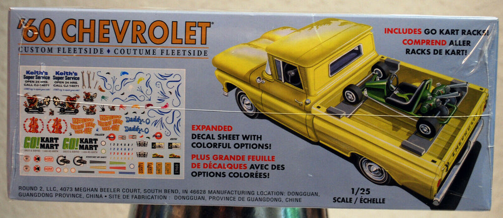 1960 Chevrolet Custom Fleetside Pickup & Go Kart 1:25 AMT 1063 wieder neu 2019