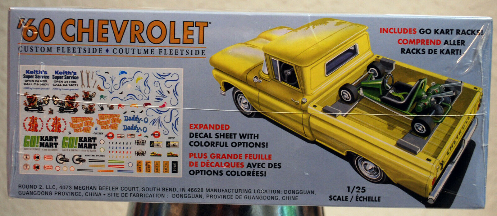 1960 Chevrolet Custom Fleetside Pickup & Go Kart 1:25 AMT 1063 wieder neu 2019