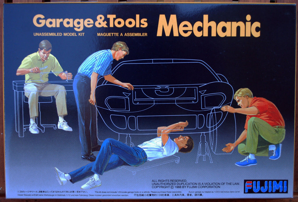 Fujimi 114903 Garage & Tools Mechanic Mechaniker KFZ Auto - Schrauber 1:24