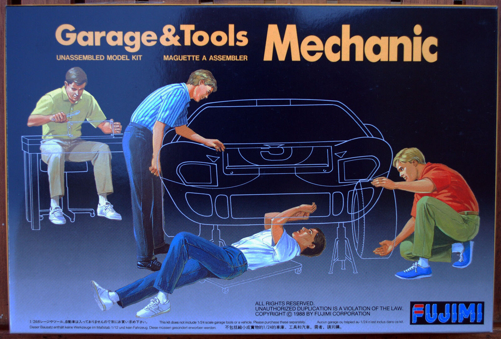 Fujimi 114903 Garage & Tools Mechanic Mechaniker KFZ Auto - Schrauber 1:24