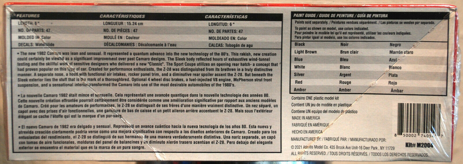 Atlantis 2004 1982 Chevrolet Camaro Z 28 1:32 wieder neu 2021 Bausatz