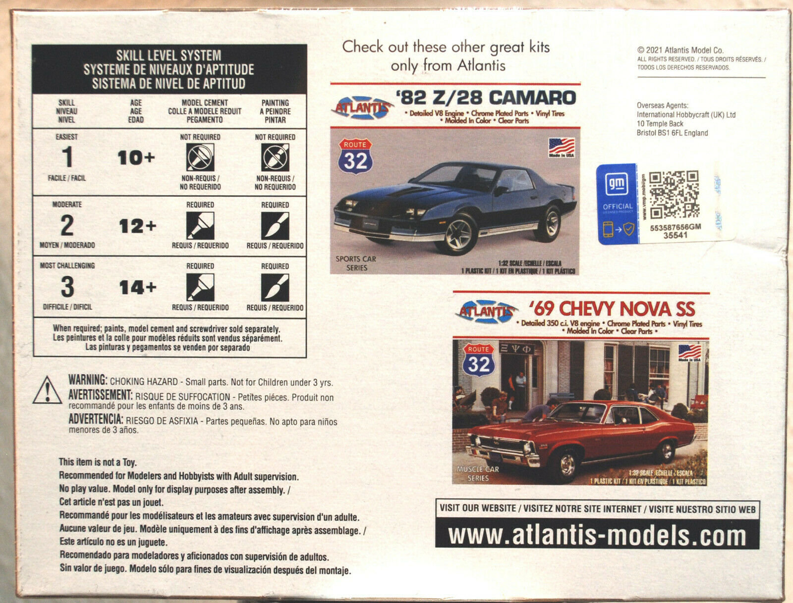 Atlantis 2009 1971 Pontiac Firebird 1:32 wieder neu 2021 Bausatz