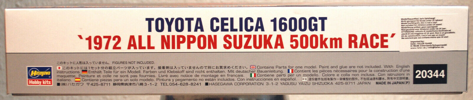 1972 Toyota Celica 1600 GT All Nippon Suzuka 500 Km JDM 1:24 Hasgawa 20344