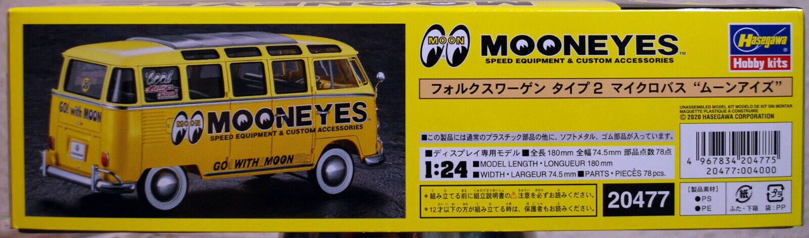 Hasegawa 21477 1963 Volkswagen VW Typ 2 T 1 Samba Bus Mooneyes 1:24