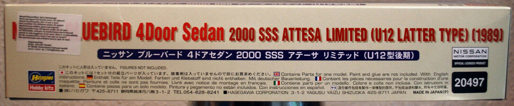 Hasegawa 20497 1989 Nissan / Datsun Bluebird 2000 SSS 4door Altessa 1:24