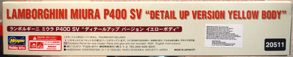 1971 Lamborghini Miura P 400 SV mit PE Teilen 1:24 Hasegawa 20511