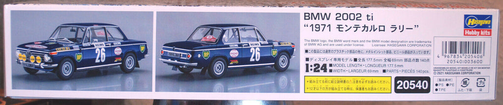 1971 BMW 2002 ti Monte Carlo Rallye 1:24 Hasegawa 20540