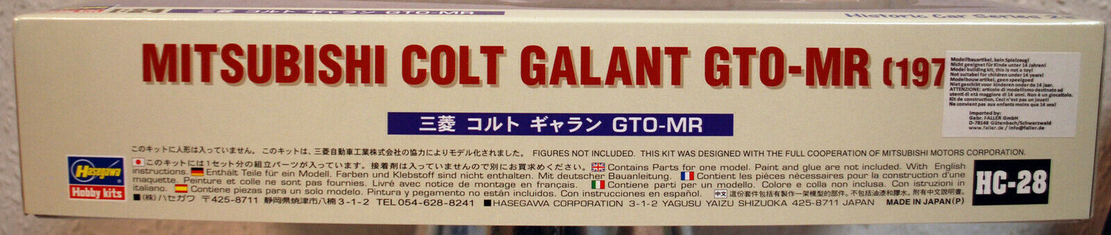 1971 Mitsubishi Colt Galant GTO-MR Dodge Colt 1:24 Hasegawa 21128 neu 2018