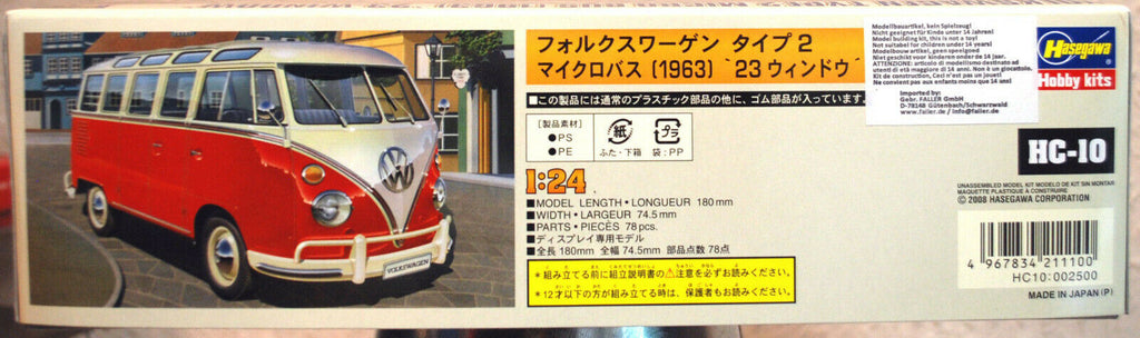 1963 Volkswagen VW Typ 2 T 1 Samba Bus Bulli 1:24 Hasegawa 21210