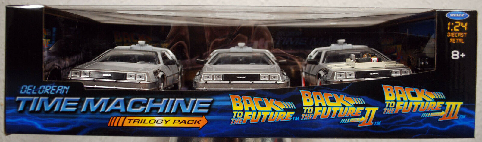 1985 Zurück in die Zukunft  De Lorean 3er Set 1:24 Welly 22400-3G