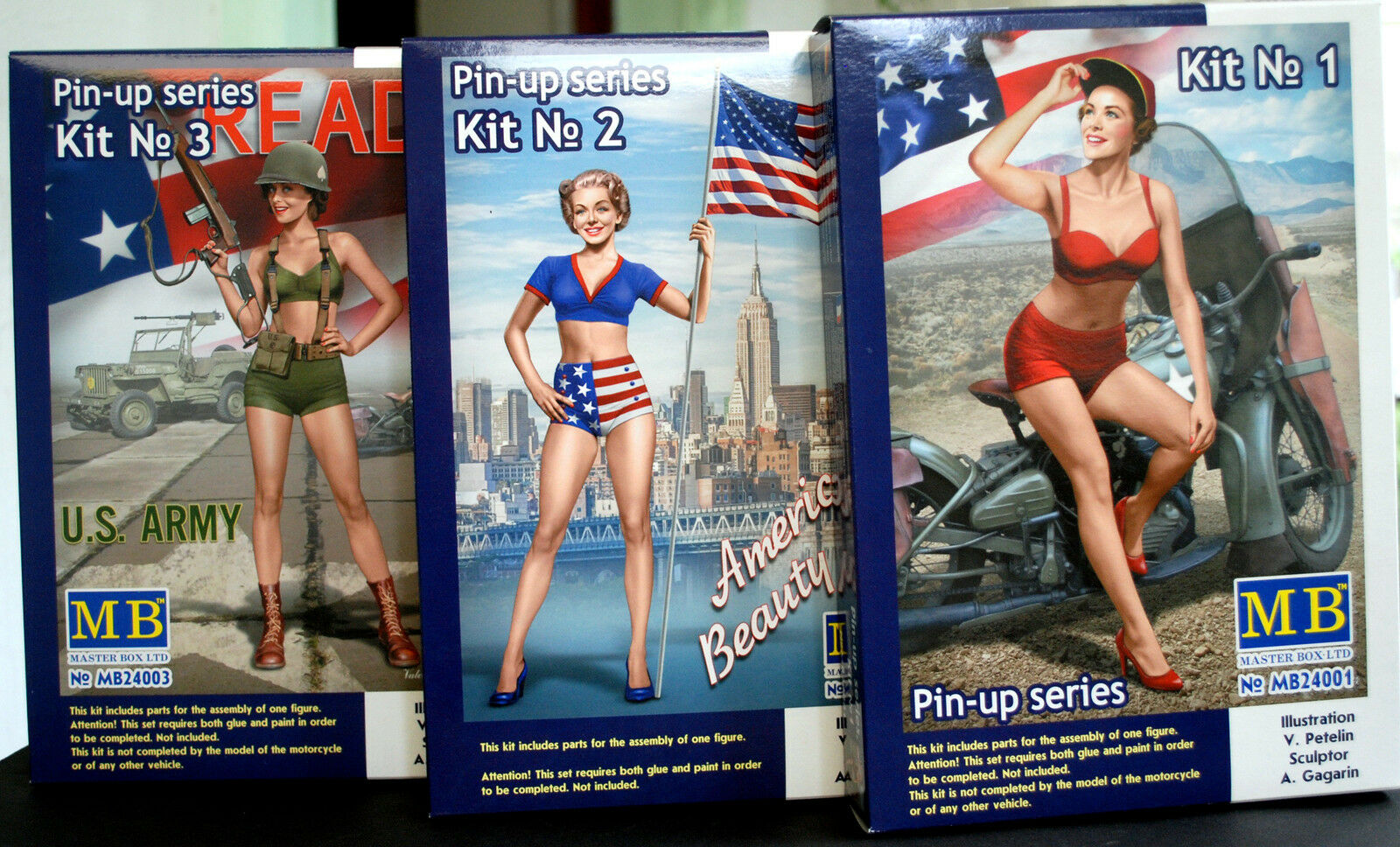 24001B Master Box Pin Up series I alle drei Bausätze 1:24