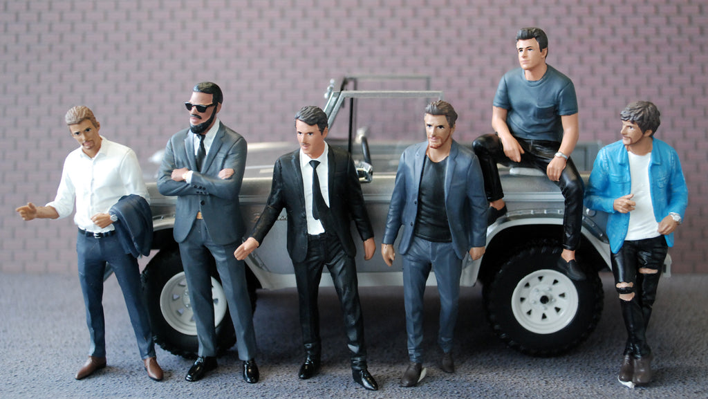 24801B American Diorama Gentlemens Club alle 6 Figuren 1:24