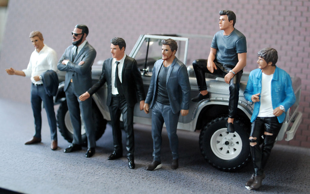 24801B American Diorama Gentlemens Club alle 6 Figuren 1:24