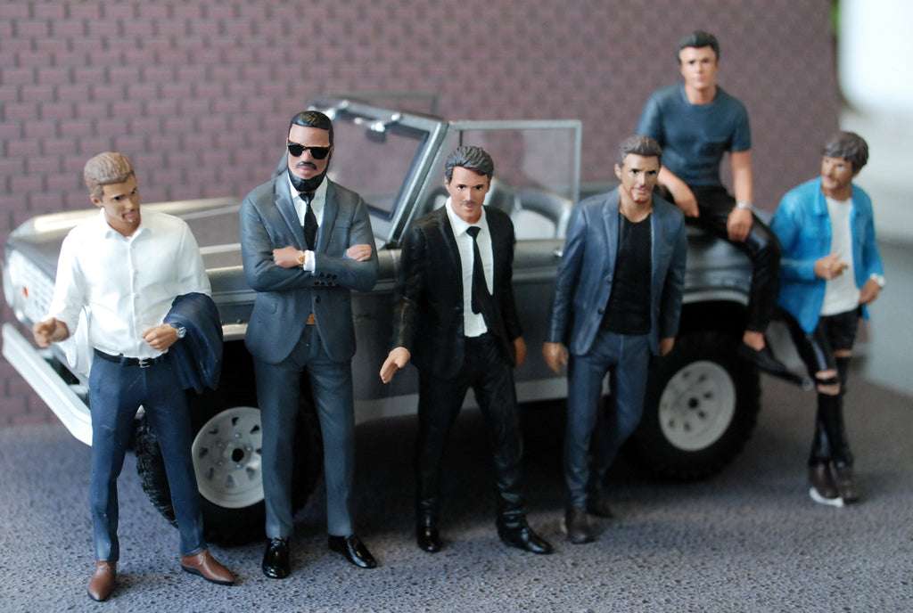 24801B American Diorama Gentlemens Club alle 6 Figuren 1:24