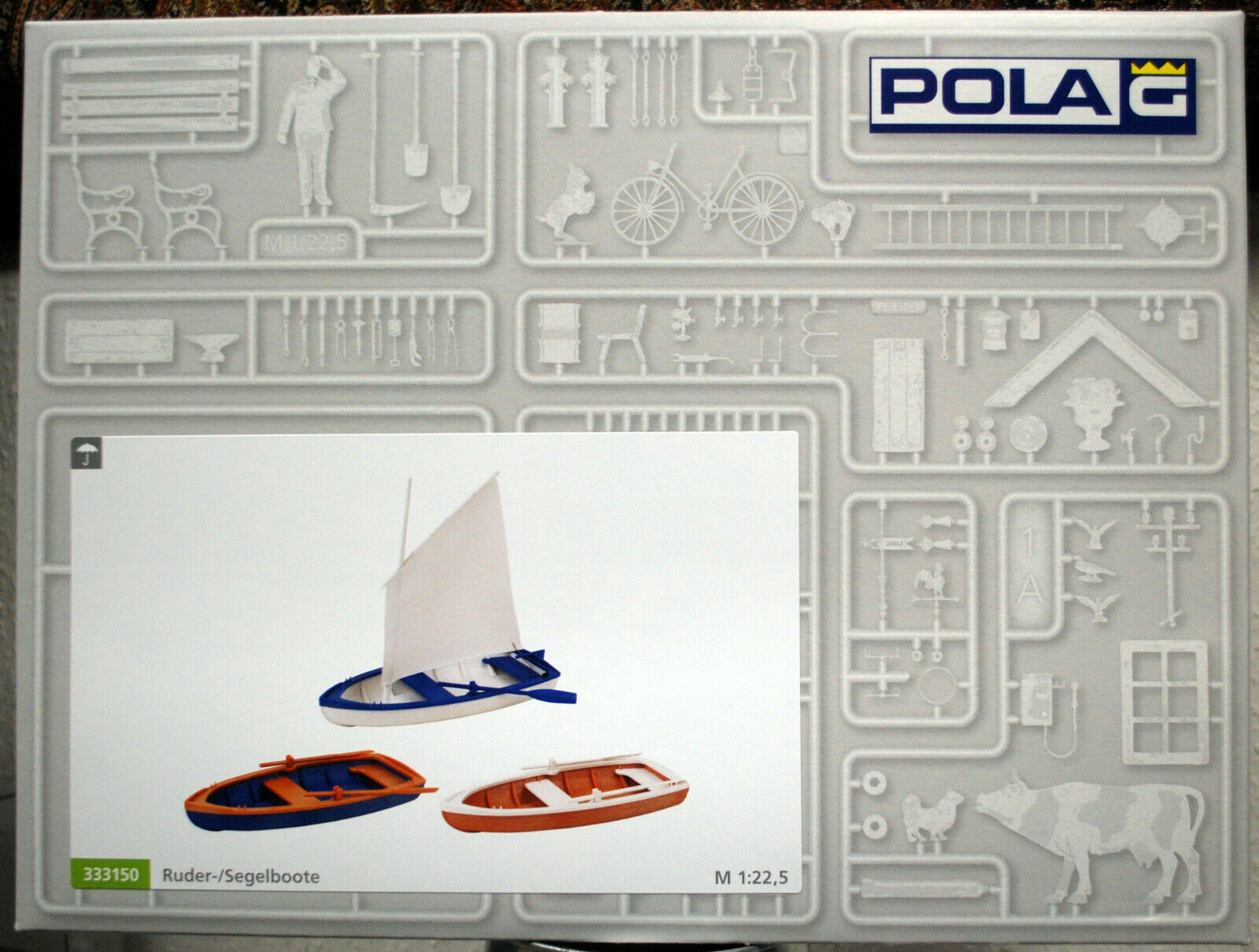 Pola 333150 Ruderboote Segelboote 3 Stück