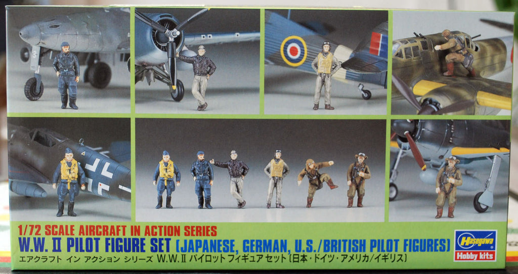 WW II Pilots Piloten Japan Deutsch US Britisch 12 Stück 1:72 Hasegawa 35008