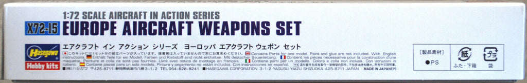Hasegawa 35115 Europe Aircraft Weapons Set Flugzeug Deck 1:72